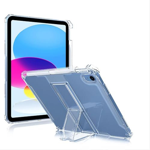 GIOPUEY Funda para iPad Mini 6, Carcasa Trasera de TPU Suave Case con Soporte, Cubierta Delgada, Protección con Airbag - Transparente