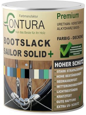 Contura Bootslack Farbig GLÄNZEND Yacht- Buntlack Metall Holz GFK Holzlack Boot Farblos (Farblos, 1 LIter)