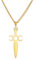 EUEAVAN Dreifache Mondgöttin Halskette Keltische Fruchtbarkeit Göttin Anhänger Halskette Wiccan Amulette Mond Pentagramm Kreuz Schmuck Pagan Geschenke Männer Frauen (Kreuz Triple Goddess gold)
