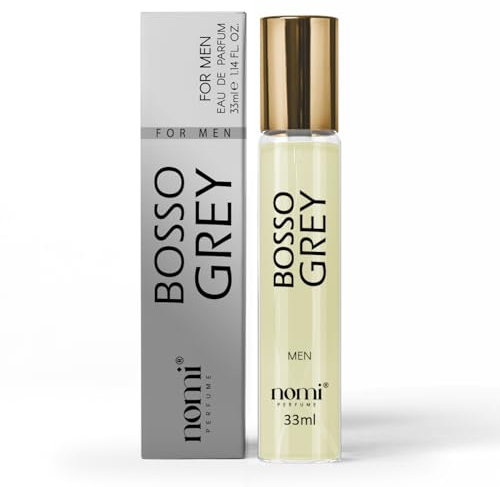 Nomi Perfume für Herren, 33ml, (BOSSO GREY) Eau de Parfum mit 20% Duftölen, Würzig-Holziger Herrenduft