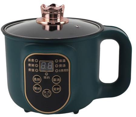 1.8L 600W Olla de Cocina Eléctrica Multifuncional Reserva Inteligente Cocina Eléctrica Antiadherente Mini Sartén Eléctrica para Pasta Sopa Filete (-3113230370511)