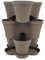 Tecnokit Plana vaso impilabile Roma, in polipropilene con sottovaso, vaso multistrato tridimensionale, vaso per fragole, fioriera da esterno ed interno, tris vasi giardino verticale (MOCCA, 3 VASI)