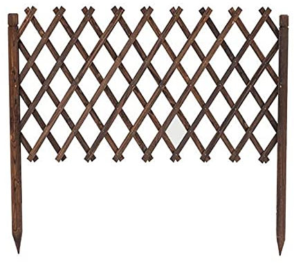 Hundezaun, Gartenzaun, einziehbarer Gartenzaun für den Außenbereich, steckbare Trennwand, gewölbter Zaun, Klettergerüst für Pflanzen aus Holz, keine Notwendigkeit, Leitplanken zu installieren (50 x 14