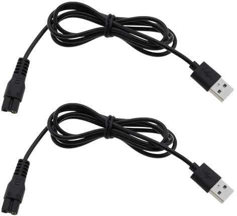 eMagTech 2 Stück 5-V-USB-Ladekabel für Rasierer Und Trimmer Ersatzteil Kompatibel mit Dem Netzkabel des Brio Beardscape-Haarschneiders Und Anderen Rasierwerkzeugen