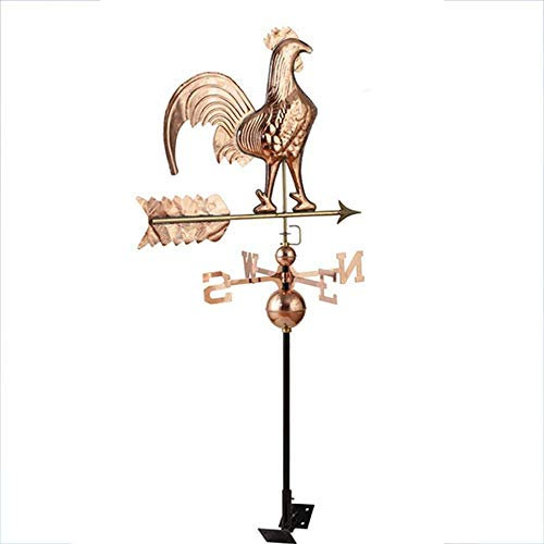 LYDSB Ornement de Sculpture, Girouette de Toit de Coq en Cuivre, Décoration de Jardin Girouette Cours Extérieurs Patio Outils de Mesure Professionnels Girouette de Jardin en Fer, Cuivre