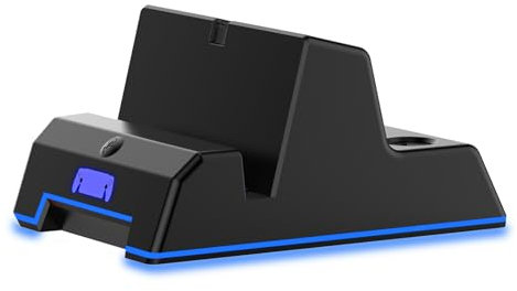 Station d'accueil Compatible avec PS5 Portal, Chargeur magnétique de Manette de Jeu avec Port de Type C, Station de Charge de Jeu Portable, hub de Charge Rapide, Support de Base, Adaptateur.