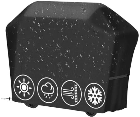 NAKIHOUSE Grillabdeckung Wetterfest 210D Oxford-Stoff BBQ Grill Abdeckhaube, atmungsaktiv UV- & wasserbeständig, Schutz for Wind & Wetter Gasgrill Grillabdeckung,170 x 61 x 117cm