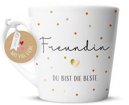 Amari® Freundin Tasse - Geschenk für die Beste Freundin - Dankeschön Tasse - Beste Freundin Tasse - Freundin Kaffeebecher - Teetasse für die Freundin