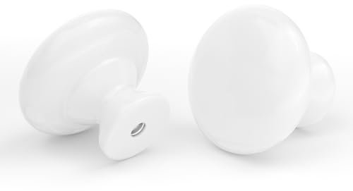 LONTAN 4 Stück Schrankknöpfe Weiß Möbelknöpfe Schubladenknöpfe für Schränke Schubladengriffe Kommodenknöpfe Knöpfe für Badezimmer