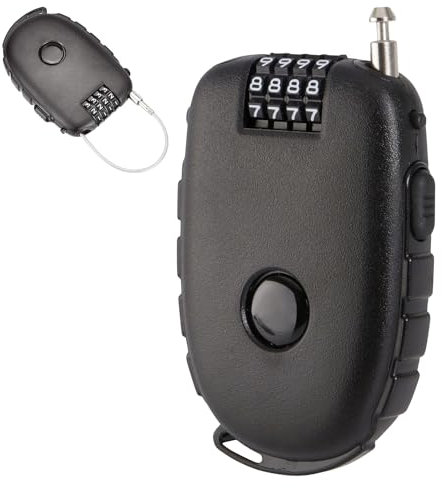 Cadenas Cable, Cable Antivol, Rétractable Cadenas, Cadenas à Combinaison, pour Sécuriser Les Skis, Le Casque, La Poussette et Les Bagages, Adapté pour Vélo Portail Remise Boîte à Outils, 65CM x 95CM