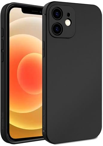 Silicone Case for iPhone 12 Mini 5.4-Inch, Silky-Soft Touch Protective Phone Case, Shockproof Cover with Microfiber Lining (Black)