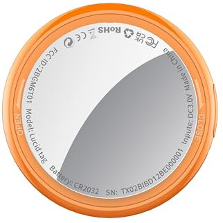 Localisateurs d’Objets, clés Fonctionne avec Find My App (iOS Uniquement), Tracker Bluetooth et localisateur d'articles avec Son, Batterie remplaçable, traqueur de Bagages, clés, Orange