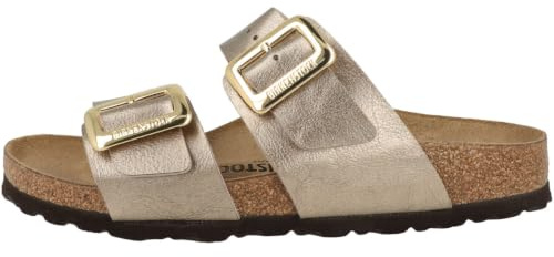 Birkenstock 1029372 Sydney Cushion Buckle Taupe Sandals for Women Double Buckle Leather