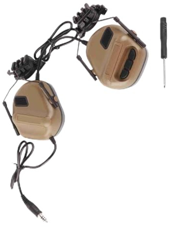 equlup Tactical Headset, 16.8x11.5x25.3cm Tactical Shooting Earmuff Comfortable Waterproof Folding Tactics Microphone Earphone Headset for CS Combats Games