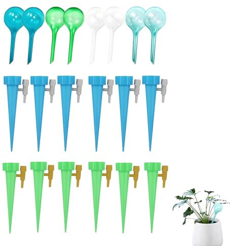 Syylqyr 20 PCS Plant Watering Devices, Transparent Plant Watering Globes, Automatic Waterers Aqua Ball Drip Feeders for Potted Houseplants Indoor Outdoor Garden Plants