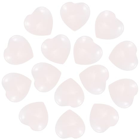 PATIKIL 15 pietre di cristallo naturali a forma di cuore, 1,5 cm, mini pietre preziose lucide dell'amore, pietre da tasca incise su roccia per donne regali meditazione, quarzo rosa