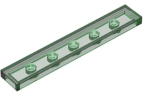 Gobricks 6636 Foundation Plate Tile 1x6 with Groove 50 Pieces GDS-564 Compatible with Lego Building Blocks Color:Trans Green 48