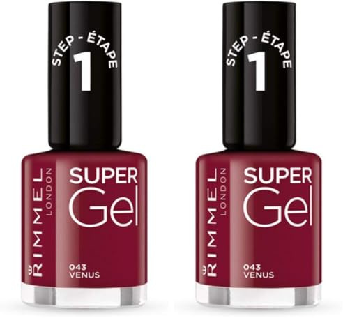 Rimmel London Super Gel Nail Polish, 43 Venus, 12 ml (Pack of 2)