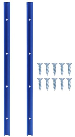 Odorkle 2er-Pack 400-mm-T-Schienen aus Aluminium mit Vorgebohrten Löchern, Doppelt Geschnittener T-Schlitz für Holzbearbeitungs-Tischkreissägen-Oberfräsen