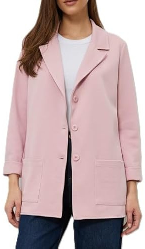 Ballandoro Blazer long élégant pour femme - Tenue d'affaires pour femme - Blazer en tricot curvy - Long blazer sportif - Oversize - Cardigan - Grandes tailles, Rose, XL