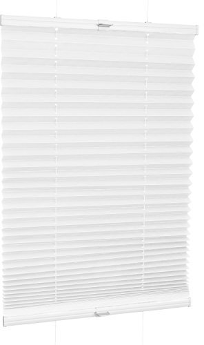 ROLLMAXXX Plissee Faltstore Faltrollo Rollo Fensterrollo Klemmfix ohne Bohren (100 x 210 cm, Weiß)