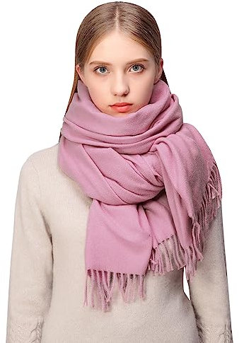RIIQIICHY Sciarpa Donna Invernale Rosa Pashmina Scialle Caldo Stola Elegante Cerimonia per Abito