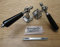 S & S International Kensington Square Ceramic Lever On Rose Door Handles, Black & Chrome Handle