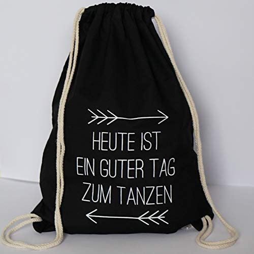 ElliGa Turnbeutel JGA Rucksack für Junggesellinnenabschied tanzen Bridal Party Bachelorette schwarz (6er Set)