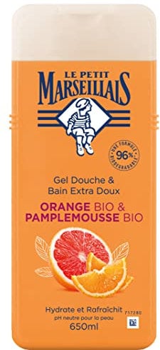 Le Petit Marseillais Duschgel & Bad, extra weich, Bio-Orange und Bio-Grapefruit, 650 ml
