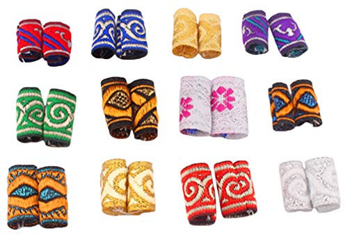 Beaupretty 12Pcs Bunte Dreadlocks Perlen Flechten Haar Manschetten Dekorative Dreadringe Tuch Dread Haar Manschetten Zubehör für Frau Mann