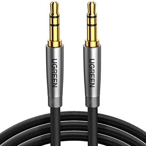 UGREEN Cable Audio Jack 3.5mm Macho HiFi Estéreo Nylon Trenzado Auxiliar Compatible con Autoradio Auriculares Altavoz TV iPhone MP3 (3M)
