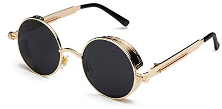 Inlefen Runde Metallrahmen Gläser Vintage Kreis Sonnenbrille für Männer und Frauen