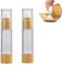 2Pcs 100ml/3.4oz Empty Plastic Airless Vacuum Pump Press Bottles Lotion Dispenser with Eco Bamboo Lid and Bottom Travel Makeup Cosmetic Containers Jar Vials for Emulsion Essence Serum