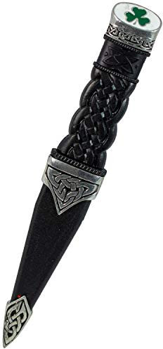 I LUV LTD Sgian Dubh Irisch Shamrock Poliertes Finish Keltischer Knoten Sicherheitsklinge Kilt Zubehör