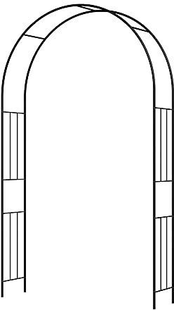 LINGOSHUN Pergola Arch,Metal Garden Arch Archway for Climbing Plants Roses Vines,Weatherproof,Rose Arch Plant Support/Black / W2.4×H2.4m