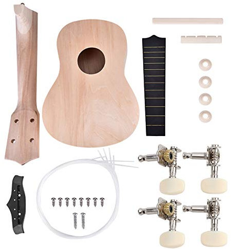 Eujgoov 21inch Linde 4 String DIY Ukelele Bauen Sie Ihr Eigenes Ukulele-Kit Holz-Ukulele-Malerei