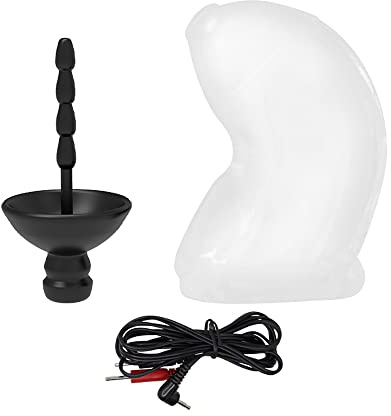 Guspiun Silikon Elektrostimulation Penisplug mit Transparentes Penismanschette Harnröhren Dilatatoren Katheter Masturbation Penis Plug und Eichel Ring Set Sexspielzeug für Männer (Durchmesser“5mm)