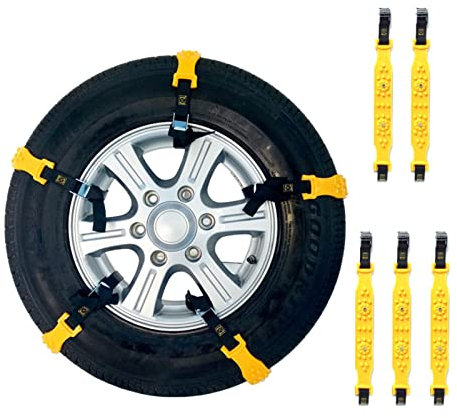 Yajimsa Reifen Schneeketten | Allgemeine verdickte Rindssehne Langlebige Schneeketten für Autos Pickup Trucks RV | Heavy Duty Anti-Skid für Autoreifen