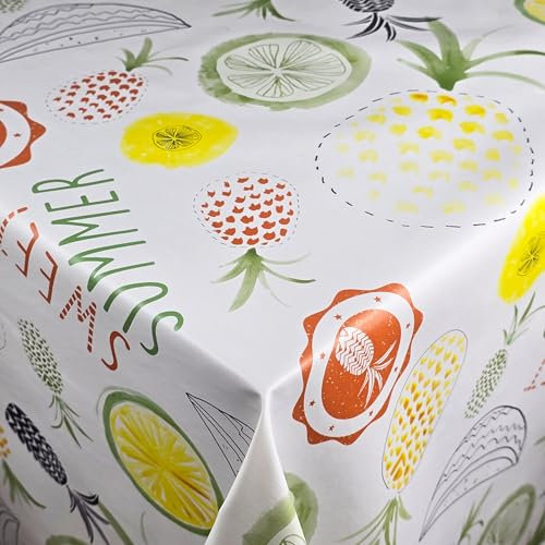 Wachstuch Wachstischdecke Tischdecke Gartentischdecke Größe wählbar Hello Summer Eckig 120 x 120 cm abwaschbar