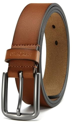 CHAOREN Ledergürtel Herren Schwarz, Gürtel Herren Leder Schwarz 35mm für Jeans, Weicheres Leder Passt Besser