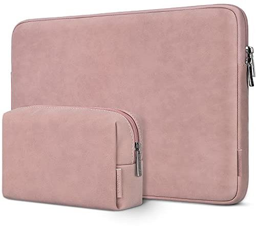 DOMISO 17,3 Pulgada Funda Ordenador Portátil Impermeable Protectora Bolsa con asa Portátil para Dell Inspiron/HP Envy 17/LG Gram 17/ROG Strix GL702VS/MSI GS73VR Stealth Pro/Lenovo/ASUS,Rosado