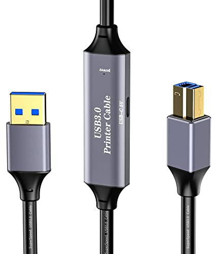 innov8 USB 3.0 A Male to B Male Extra Long Cable For Printers, Scanners, External Hard Drives (10m)