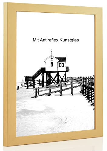 Bilderrahmen Gold mit Antireflexglas - Bildgröße 60x90 cm - Leistenbreite 30mm