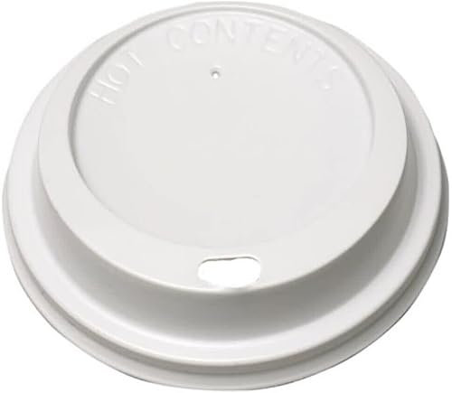 We Can Source It Ltd - White 12/16oz / 90mm Plastic Sip-Through Lids For Paper Coffee Tea Cups, Disposable, Biodegradable Cups - 500 Lids