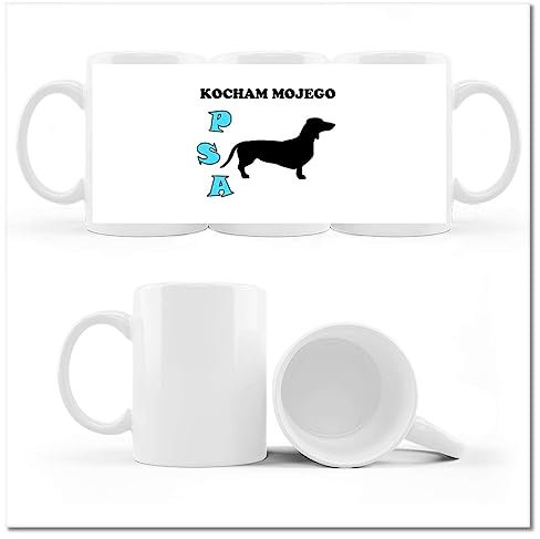 H2841M_Cup - Taza de té con foto de perro salchicha
