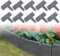 TRMLBE T-Form Rasenkante 50pcs 12,5m Kunststoff Steinoptik Beetumrandungen Gartenzaun PP-Material Rasenkantenprofile mit Schnell-Verbindung Beetbegrenzung Beeteinfassung für Garten Deko, Anthrazit