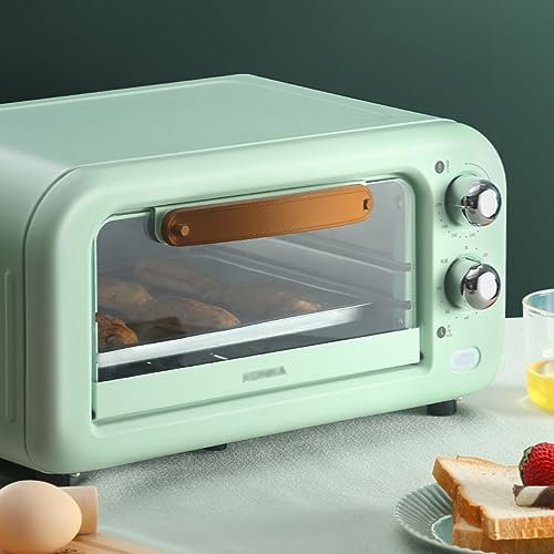 Fornetto Elettrico 12L,800W,Controllo a Doppia Manopola,Timer da 0 a 60 Minuti,Controllo Della Temperatura da 90 a 230℃,Inclusi Vassoio e Griglia di Cottura e Guanti Speciali,36,5x20x22,5cm