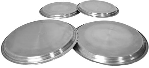 AMK® Set of 4 Stainless Steel Metal Silver Chrome Electric Cooker Hob Cover Ring Lid Plain Covers