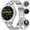 Montre Connectée Femme Bluetooth Appels pour Android iOS Sport Fitness Activity Tracker Montre Femme Connectée 1,32 HD Fréquence Cardiaque Sommeil Moniteur Elégant Diamond Argent Smartwatch Femme
