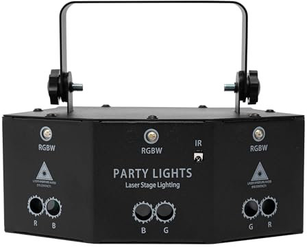 9 LED Bühnenbeleuchtung YUNRUX Partylicht mit Fernbedienung DJ Discolicht Multifunktional Effektlicht Dmx512 Strahler Strobe Light LED Par Muster Blitzlichter mit Stroboskop für Musikfestivals